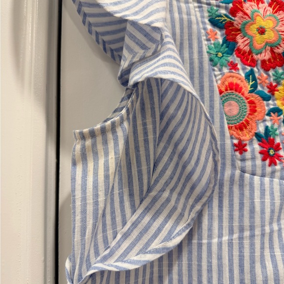 Savanna Jane Blue and White Striped Blouse - Picture 6 of 8